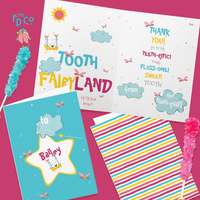 Magic Sparkly Funny ToothFairy Tack Kort (Skapare uppladdad)