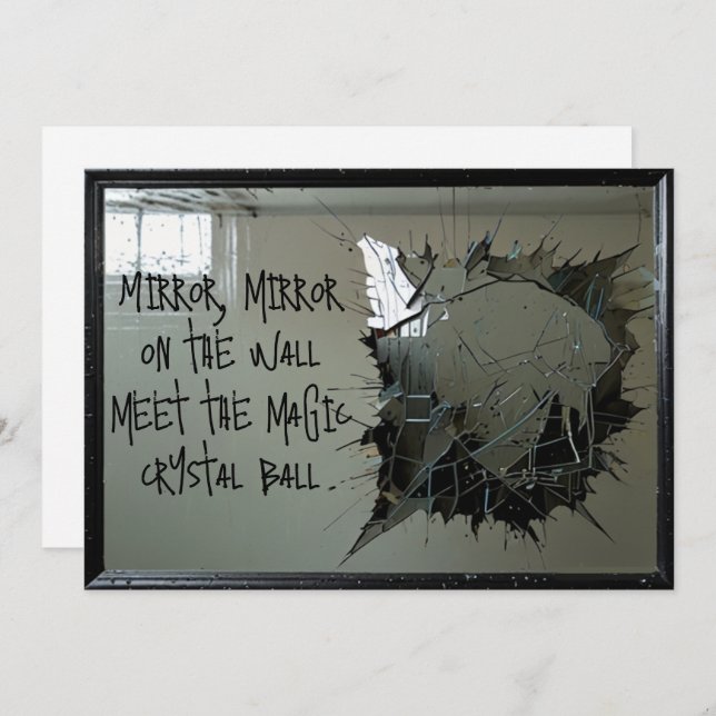 Magic Spegel på väggmötet Boll Psychic Crystal Julkort (Fram/baksida)