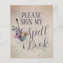 Magic Spell Bok Girl-födelsedagsskylt