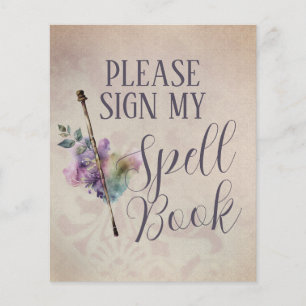 Magic Spell Bok Girl-födelsedagsskylt