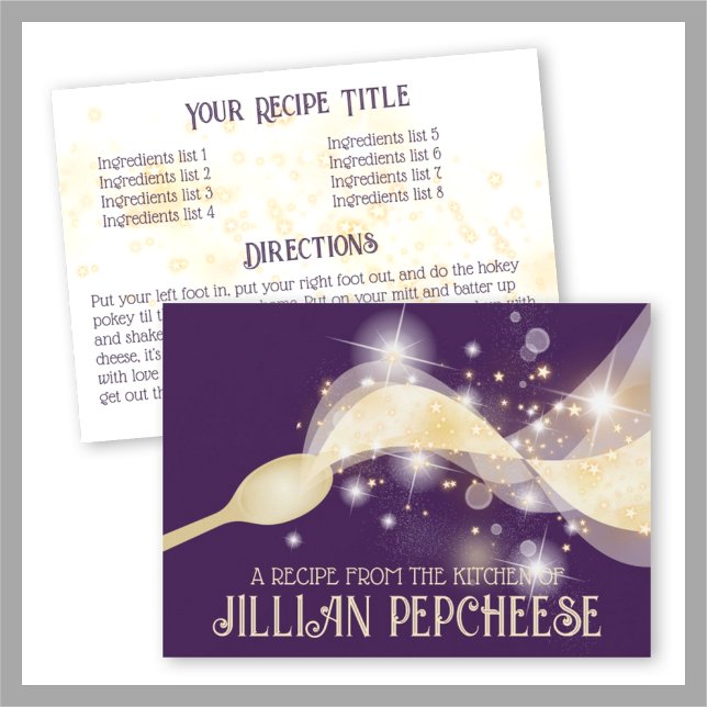 Magic spoon-matning bakverk keepsakrecept kort (Skapare uppladdad)