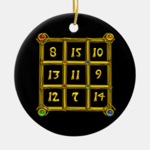 MAGIC SQUARE 33 ,Black and White Julgransprydnad Keramik