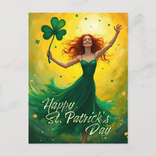 Magic St. Patrick's Day Helg Vykort (Framsida)