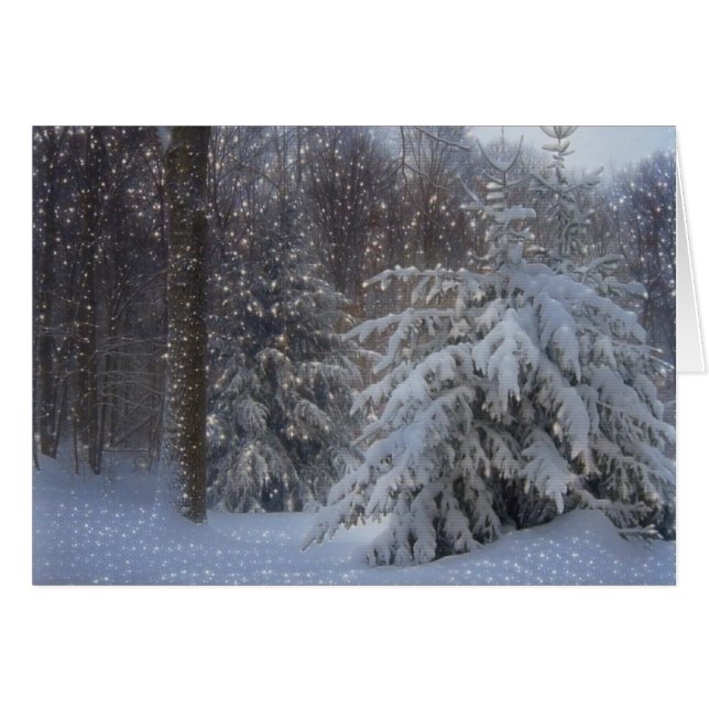 Magic Starry-jul Hälsningskort (Framsidan Horizontal)