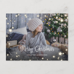Magic Starry-vykort för julfotkort Helg Vykort