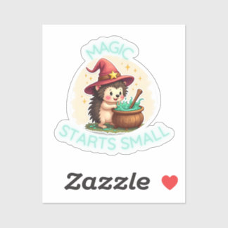 Magic Starts Small - Cute Hedgehog Sticker Klistermärken