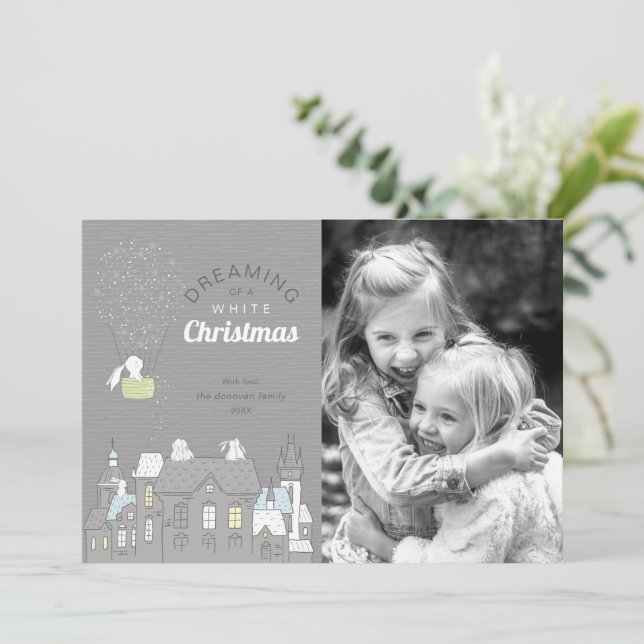 Magic Storybook White-julfoto Julkort (Stående Fram)