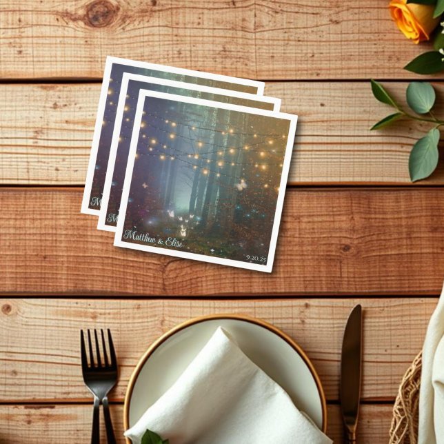 Magic String Ljus Enchanted Forest Bröllop Pappersservett (Skapare uppladdad)