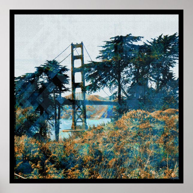 Magic Sunset Bridge Blue_orange Poster (Framsidan)