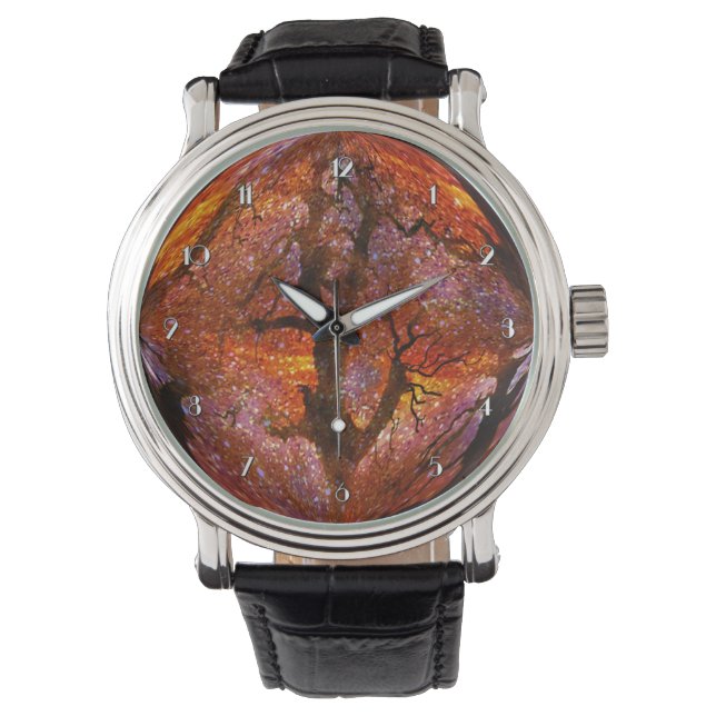 Magic Sunset Orange Crystal Boll Wrist Watch Armbandsur (Framsida)