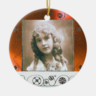 MAGIC SWIRLS FOTOMALL,Orange Agate Julgransprydnad Keramik