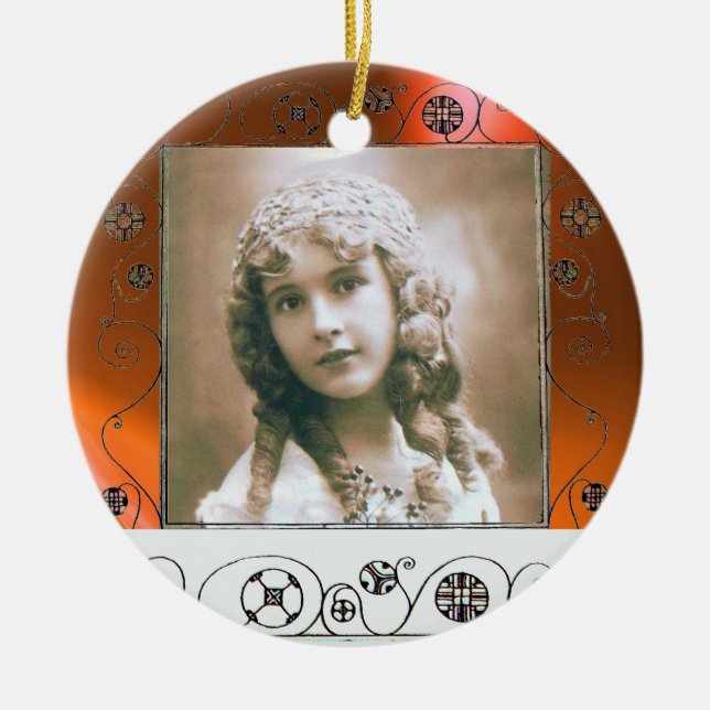 MAGIC SWIRLS FOTOMALL,Orange Agate Julgransprydnad Keramik (Framsidan)