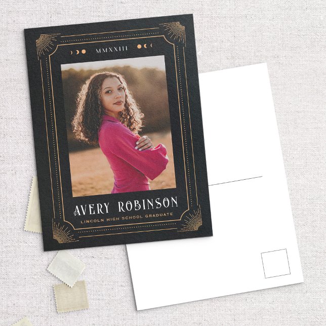 Magic Tarot Studenten Photo Announcement Postcard Vykort (Skapare uppladdad)