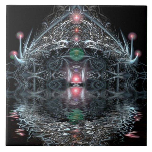 Magic Temple Visionary Art Ceramic Tile Kakelplatta (Framsidan)