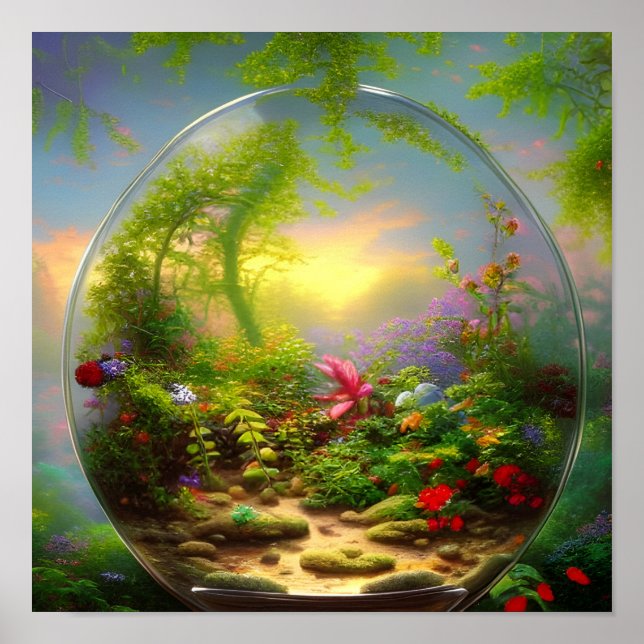 Magic Terrarium Digital Art Poster (Framsidan)