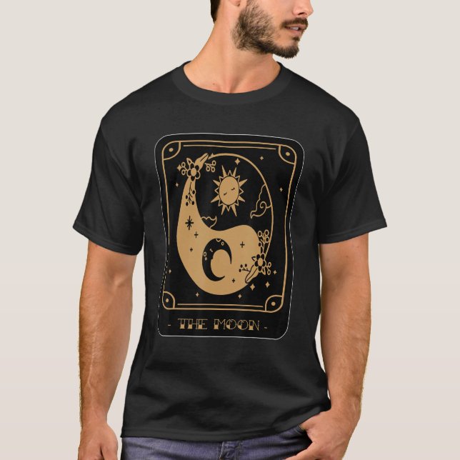 Magic the Måne Tarot Card Mystical Cards Occult T Shirt (Framsida)