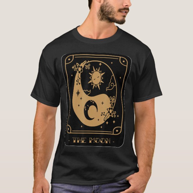 Magic the Måne Tarot Card Mystical Cards Occult T Shirt (Framsida)