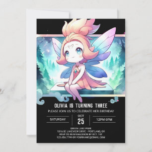 Magic Theme Fairy Birthday Inbjudningar