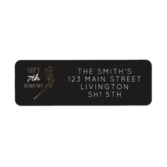 Magic themed Party Returadress Stickers Returadress Etikett (Framsidan)
