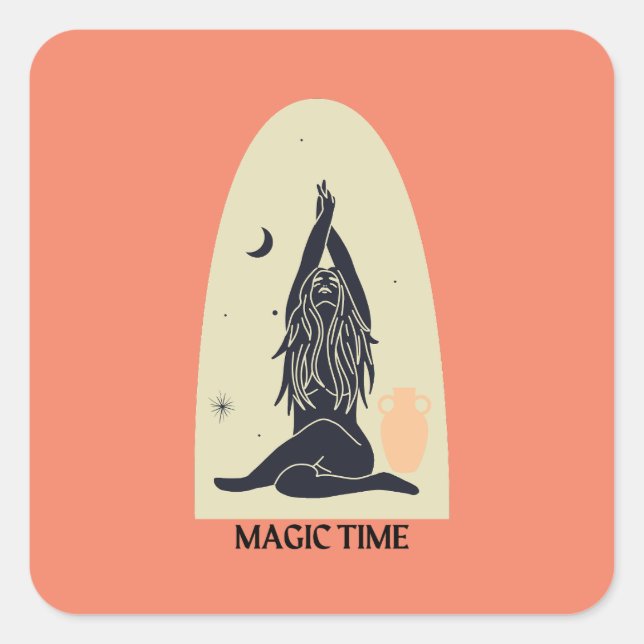 Magic Time-märke(er) Fyrkantigt Klistermärke (Framsida)