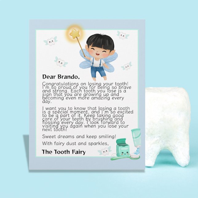 Magic Tooth Fairy Keepsak för Boys Brev Brevhuvud (Magical Tooth Fairy Keepsake for Boys Letter Letterhead)