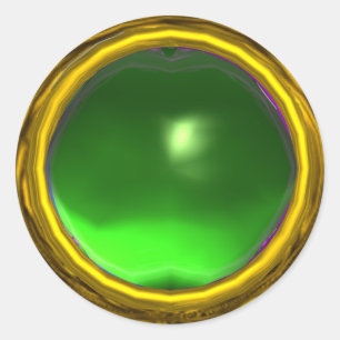 MAGIC TOPAZ , grönt för lysande gult Runt Klistermärke
