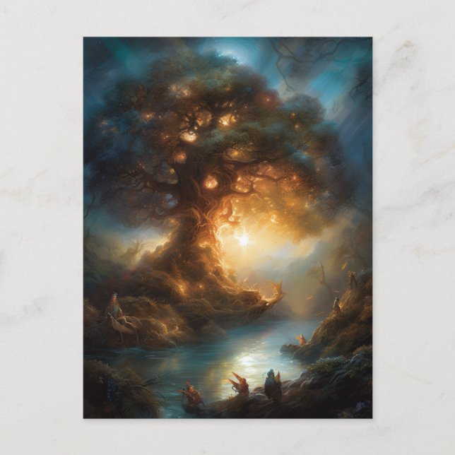 Magic Träd Fantasy Art Postcard Vykort (Framsida)