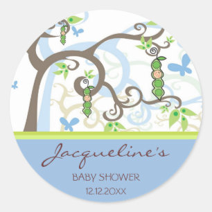 Magic Träd Pea in a Pod Boy Shower Stickers Runt Klistermärke
