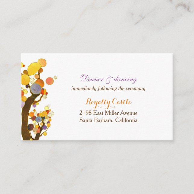 Magic Träd Wedding Reception Tilläggskort (Framsida)