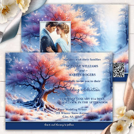 Magic Träd Winter Wedding Inbjudningar