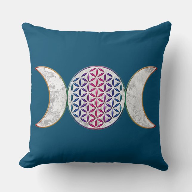 Magic Triple Måne - Spirit Flower of Life 2 Kudde (Framsida)