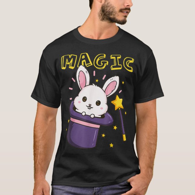 Magic Trollspö Magician Rabbit Hat T Shirt (Framsida)