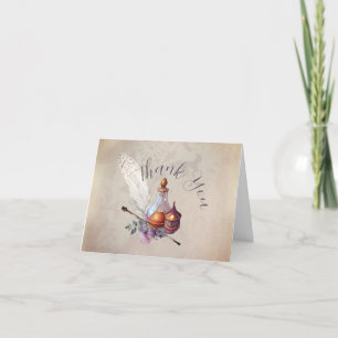 Magic Uggla Wizard Watercolor Tack Kort