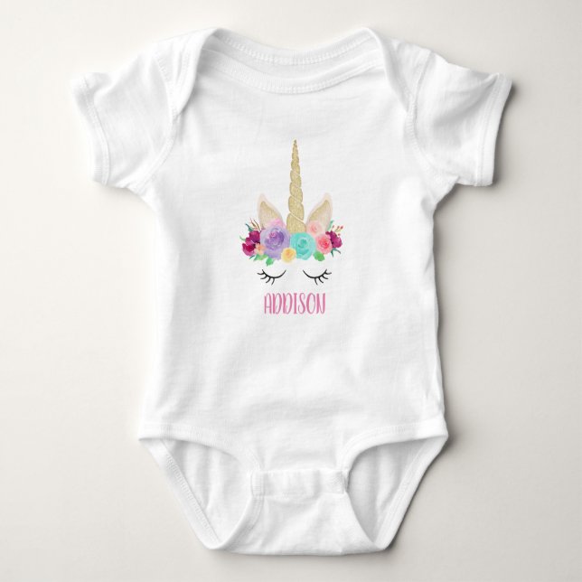 Magic Unicorn 1:a Birthday Baby Shirt T Shirt (Framsida)
