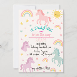 Magic Unicorn 1:a Birthday Call for Girls Inbjudningar
