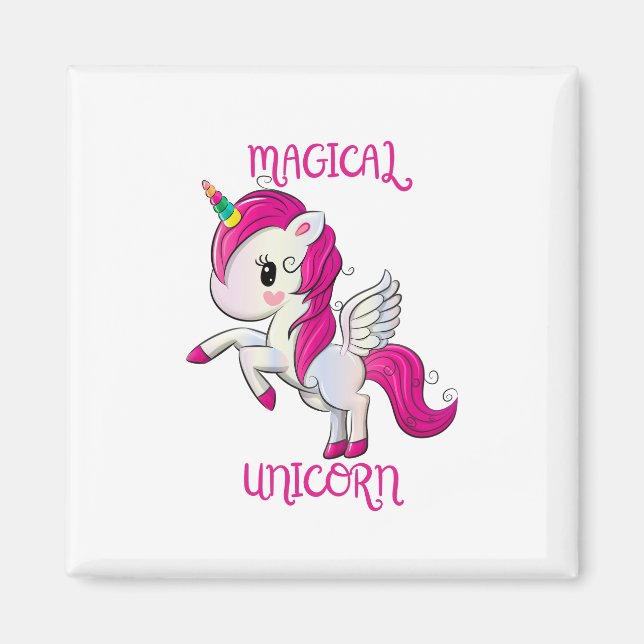 Magic Unicorn Älskare Fläkt Klubb Magnet (Framsidan)