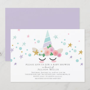 Magic Unicorn Baby Shower-inbjudan Inbjudningar