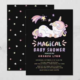 Magic Unicorn Baby Shower-inbjudan Inbjudningar