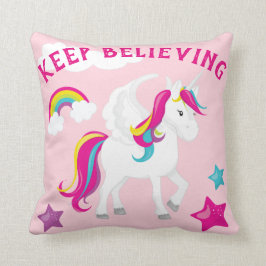 Magic Unicorn Behålla Tro Kudde