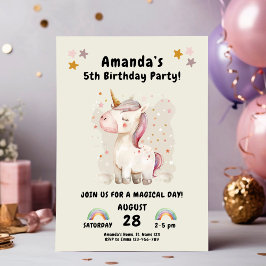 Magic Unicorn Birthday for Girls Inbjudningar