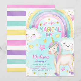 Magic Unicorn Birthday-inbjudan Inbjudningar