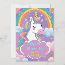 Magic Unicorn Birthday-inbjudan Inbjudningar