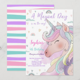 Magic Unicorn Birthday-inbjudan Inbjudningar