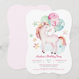 Magic Unicorn Birthday-inbjudan Inbjudningar