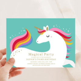 Magic Unicorn Birthday-inbjudan Inbjudningar