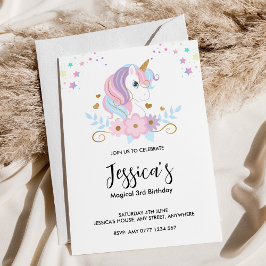 Magic Unicorn Birthday-inbjudan Inbjudningar