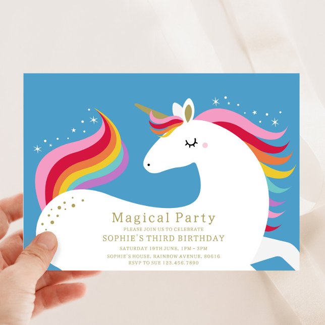 Magic Unicorn Birthday-inbjudan Inbjudningar (Skapare uppladdad)