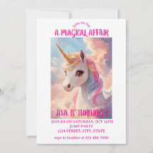 Magic Unicorn Birthday-inbjudan
