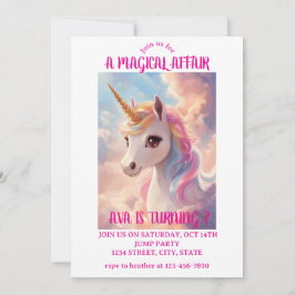Magic Unicorn Birthday-inbjudan Inbjudningar