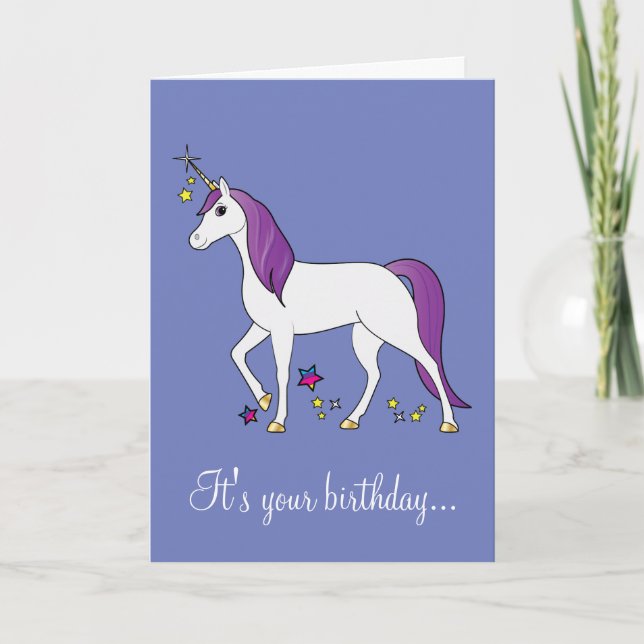 Magic Unicorn Birthday Kort (Framsida)